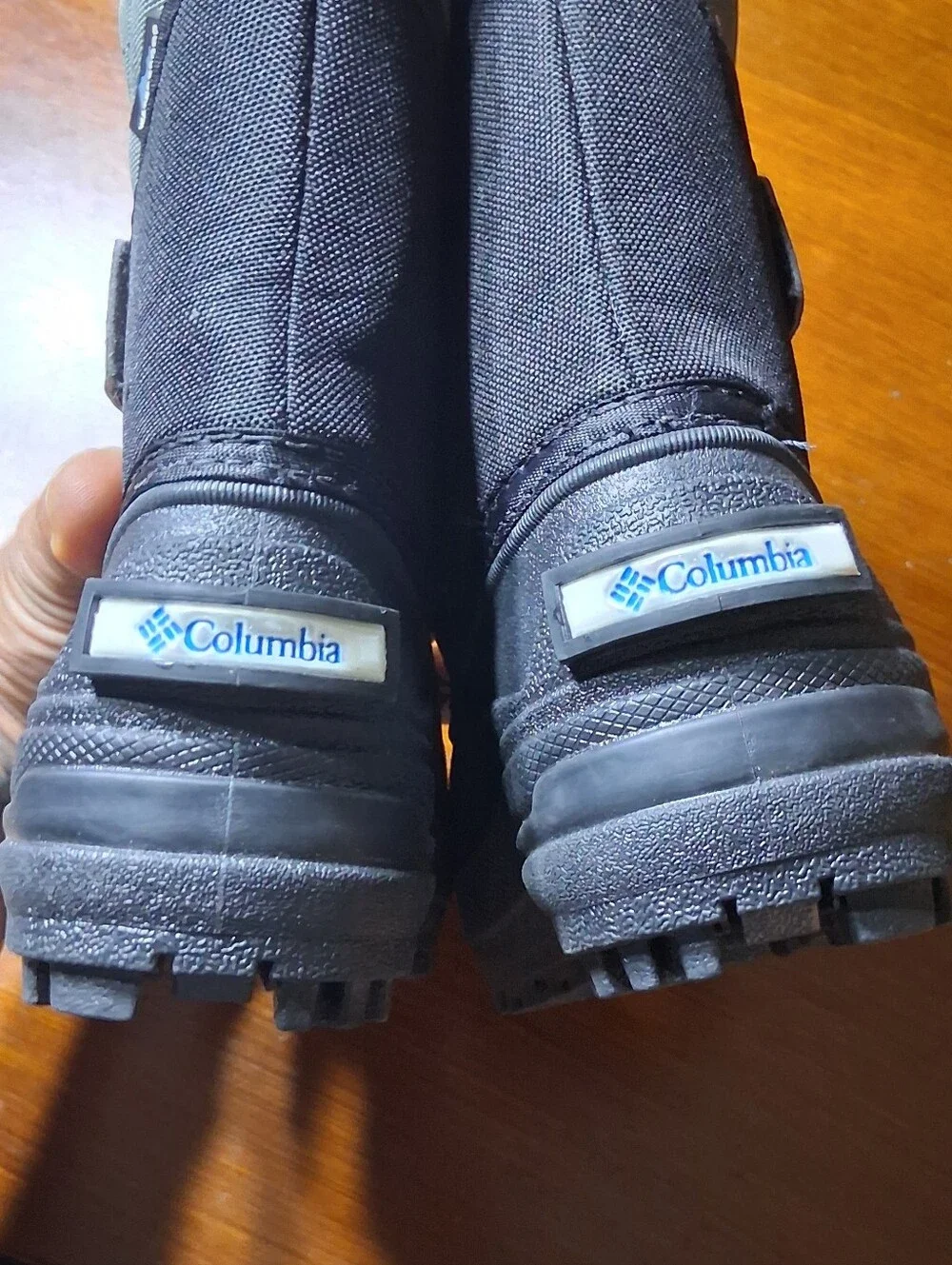 Columbia Black Winter Boots with Blue Logo
